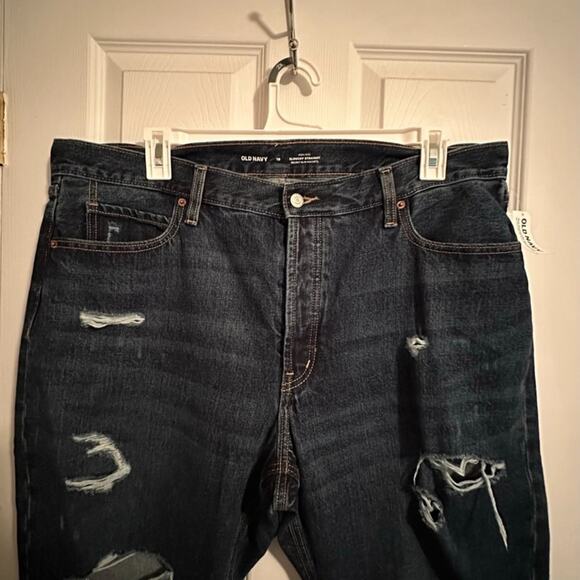 Old Navy High-Waisted Button-Fly Slouchy Straight Plus Size Non Stretch Jeans 18 - Picture 5 of 6